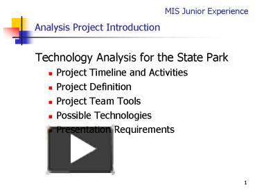 Analysis Project Introduction presentation | free to view