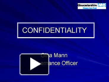 PPT – CONFIDENTIALITY PowerPoint presentation | free to view - id ...