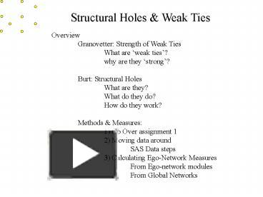 Structural Holes presentation | free to download