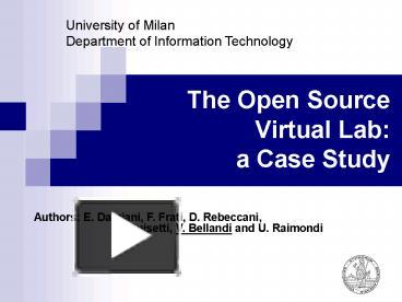 PPT – The Open Source Virtual Lab: a Case Study PowerPoint presentation ...