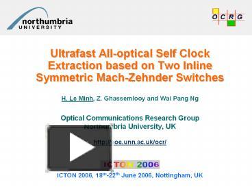 Ultrafast All-optical Self Clock Extraction based on Two Inline ...