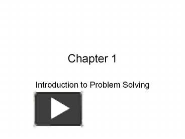 Introduction to Problem Solving presentation | free to view