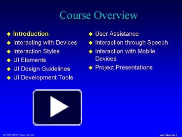 PPT – Course Overview PowerPoint presentation | free to view - id ...
