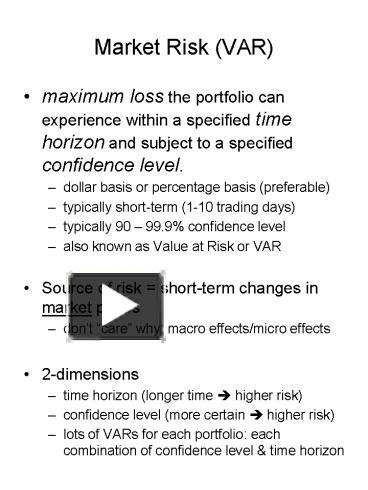 Market Risk VAR presentation | free to view