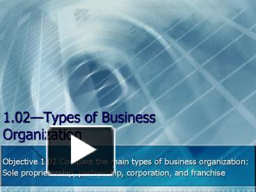 PPT – 1'02Types of Business Organization PowerPoint presentation | free ...