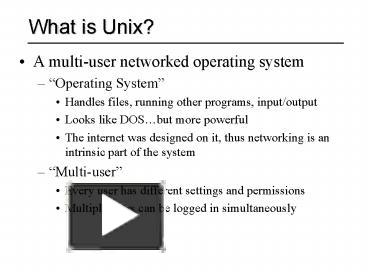 What is Unix presentation | free to view