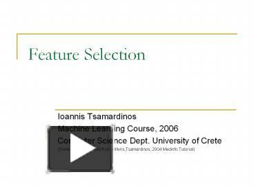 Feature Selection presentation | free to view