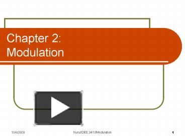 Chapter 2: Modulation presentation | free to view