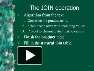 The JOIN operation presentation | free to download