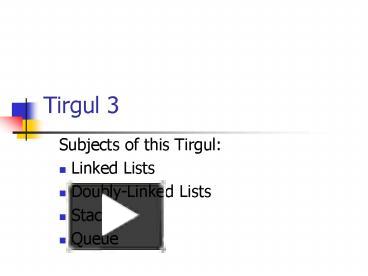 PPT – Tirgul 3 PowerPoint presentation | free to download - id: 17a7ae ...