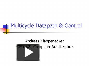 PPT – Multicycle Datapath PowerPoint presentation | free to download ...