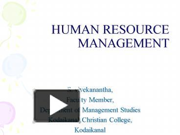 PPT – HUMAN RESOURCE MANAGEMENT PowerPoint presentation | free to view ...
