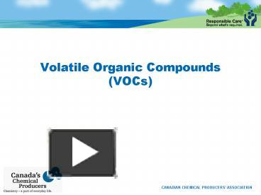 Volatile Organic Compounds VOCs presentation | free to view