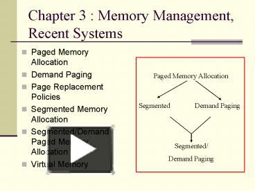 Chapter 3 : Memory Management, Recent Systems presentation | free to view