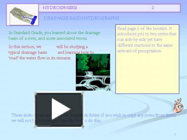 PPT – DRAINAGE BASIN HYDROGRAPHS PowerPoint presentation | free to view ...