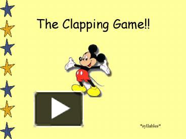 The Clapping Game presentation | free to view