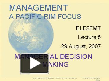 PPT – MANAGEMENT A PACIFIC RIM FOCUS PowerPoint presentation | free to ...