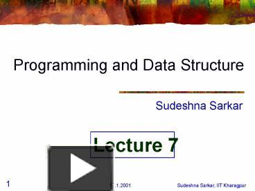 PPT – Programming and Data Structure PowerPoint presentation | free to ...