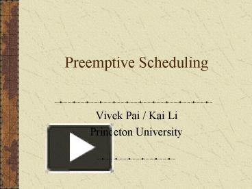 Preemptive Scheduling presentation | free to download