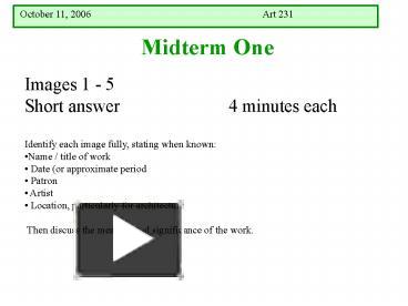 Midterm One presentation | free to view