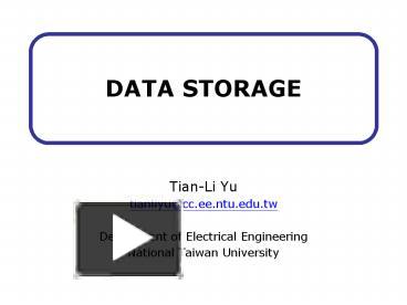 DATA STORAGE presentation | free to view