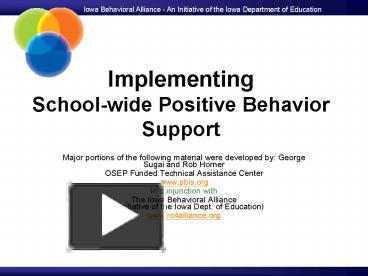 PPT – Implementing Schoolwide Positive Behavior Support PowerPoint ...