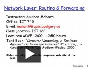 PPT – Network Layer: Routing PowerPoint presentation | free to view ...