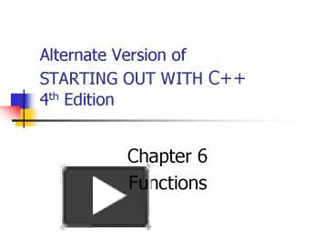 PPT – Alternate Version of STARTING OUT WITH C 4th Edition PowerPoint ...