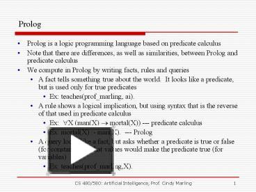 PPT – Prolog PowerPoint presentation | free to view - id: 1b7d22-ZDc1Z