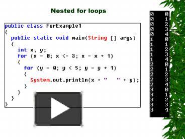 PPT – Nested for loops PowerPoint presentation | free to view - id ...
