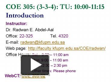 PPT – Instructor: PowerPoint presentation | free to view - id: 1ca7b5-ZDc1Z