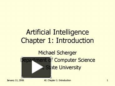 PPT – Artificial Intelligence Chapter 1: Introduction PowerPoint ...