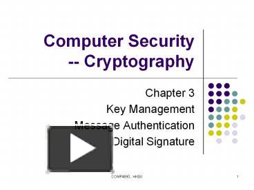 PPT – Computer Security -- Cryptography PowerPoint presentation | free ...