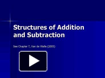 PPT – Structures of Addition and Subtraction PowerPoint presentation ...