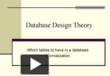 Database Design Theory presentation | free to view
