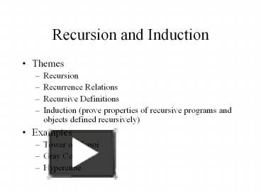 PPT – Recursion and Induction PowerPoint presentation | free to ...