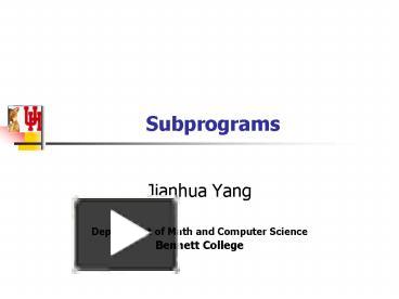 Subprograms presentation | free to view
