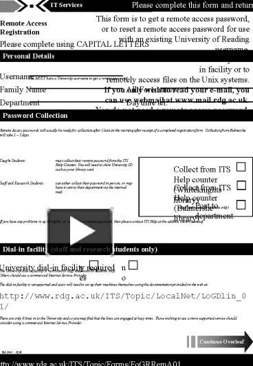 Remote Access Registration Form presentation | free to view