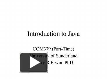 PPT – Introduction to Java PowerPoint presentation | free to view - id ...