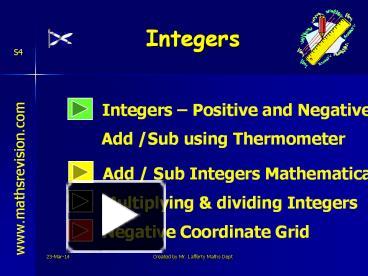 PPT – Integers PowerPoint presentation | free to download - id: 1db3c0 ...