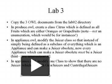 PPT – Lab 3 PowerPoint presentation | free to view - id: 1dc82f-ZDc1Z