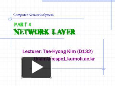 PPT – PART 4 NETWORK LAYER PowerPoint presentation | free to view - id ...
