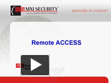 Remote ACCESS presentation | free to view