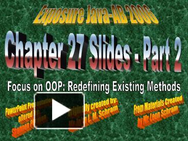 PPT – Exposure Java Slides PowerPoint presentation | free to view - id ...