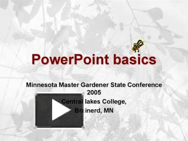 PPT – PowerPoint basics PowerPoint presentation | free to view - id ...