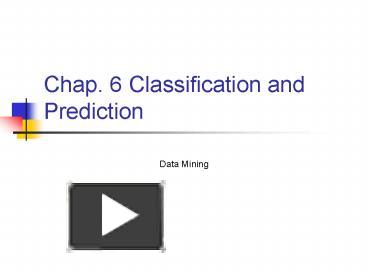 PPT – Chap' 6 Classification and Prediction PowerPoint presentation ...