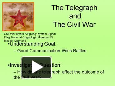 PPT – The Telegraph and The Civil War PowerPoint presentation | free to ...