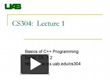PPT – CS304: Lecture 1 PowerPoint presentation | free to view - id ...