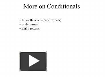 More on Conditionals presentation | free to download