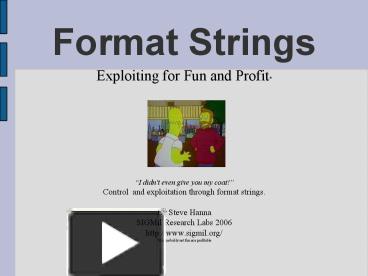 PPT – Format Strings PowerPoint presentation | free to view - id: 1f323 ...